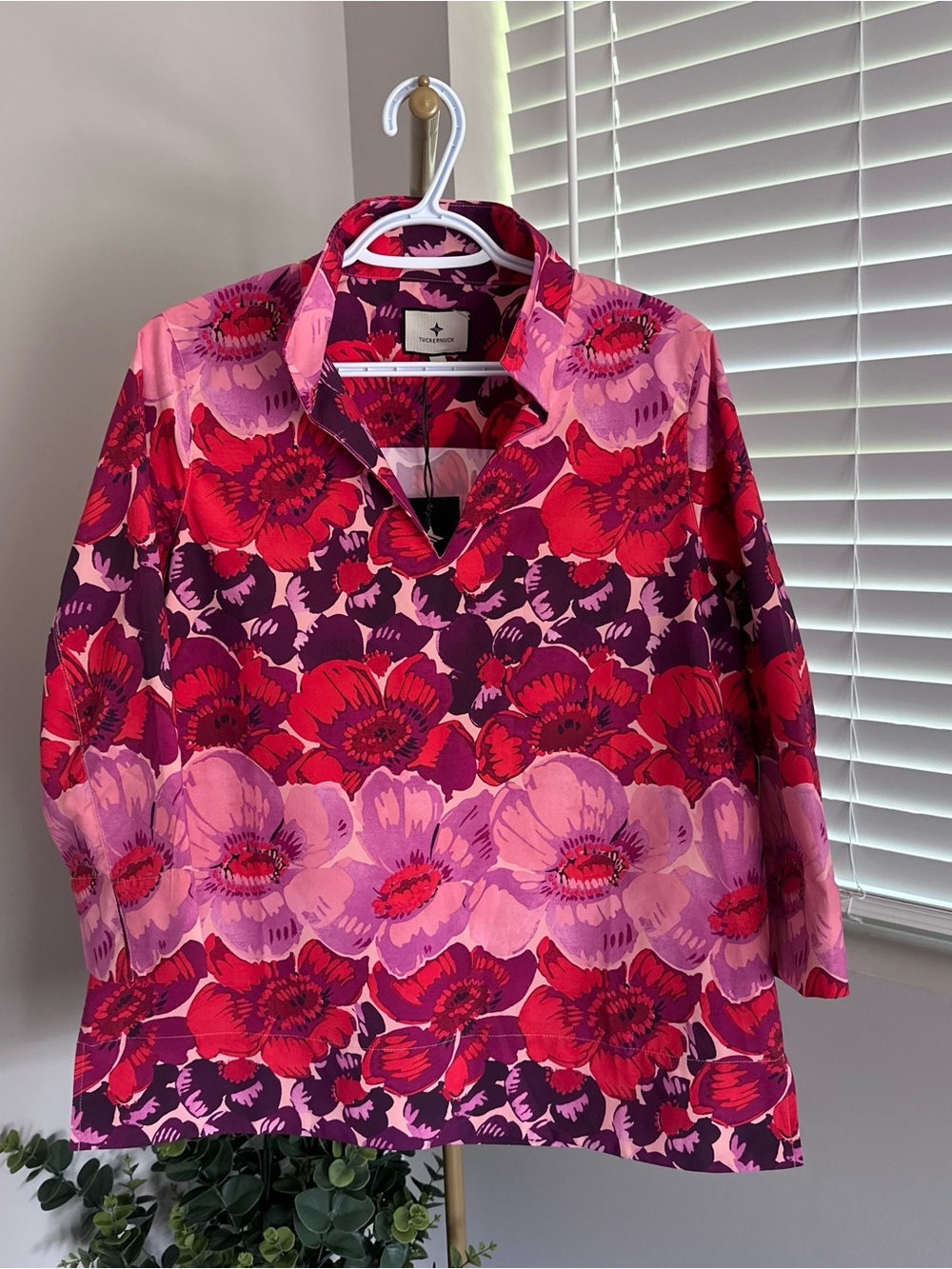 Pink & Red Floral Tunic Top